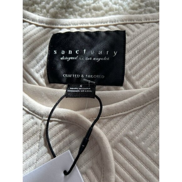 Sanctuary Anthropology Textured Knit Snap Close Shacket Jacket Cream Size S - Picture 8 of 14